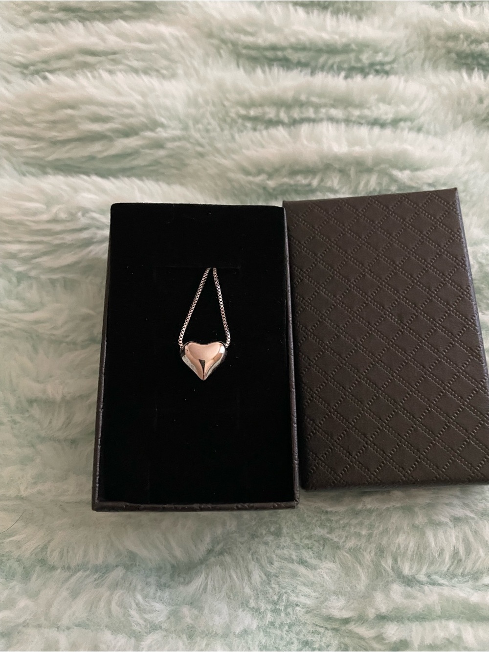 Women's Silver Heart Pendant Necklace - Polished Heart on Chain